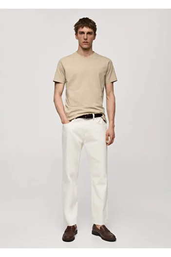MANGO Man Slim-Fit Cotton V-Neck T-Shirt