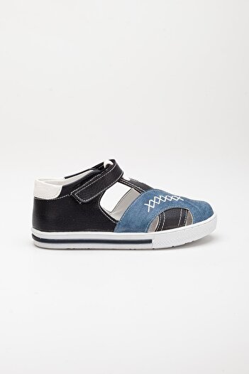 Dilimler Ayakkabı Şirinbebe Şiringenç Saddler Model Blue Men's Ilkadım Baby Kids Shoes Sandals