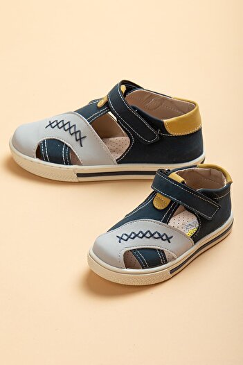 Dilimler Ayakkabı Şirinbebe Şiringenç Saddler Model Yellow Men's Ilkadım Baby Kids Shoes Sandals