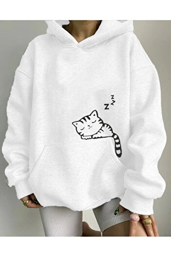 BOHEMGİYİM Women's White Hoodie Sweat - Clothing byclasman