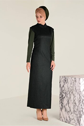 Alvina Giźli Turtleneck Slit Dress - 4678