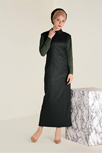 Alvina Giźli Turtleneck Slit Dress - 4678