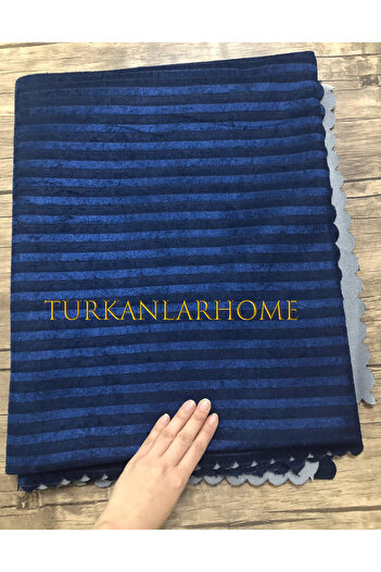 turkanlarhome Navy Blue New Model Sponge Striped Seat Cover