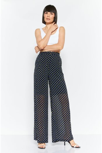 Michael Kors Women Allover Printed Wide Leg Pants, Blue