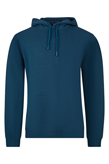 2AS Navy Blue Ozwet Hooded Crew Neck Sweatshirt