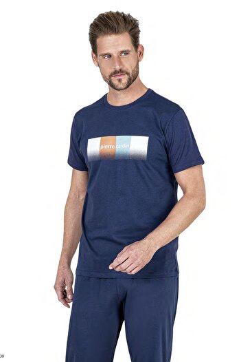 Pierre Cardin Pocketed, Short Sleeve, Summer Men's Pajama Set, 100% Cotton