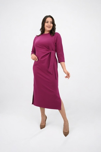 Koza Butik Women's Large Size Waist Tie Detailed Dress 5274-25