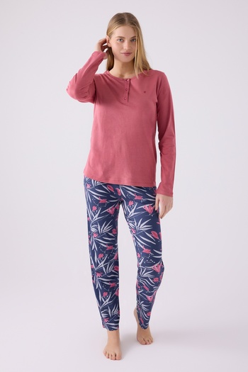 Pierre Cardin Single Jersey Carnation Double Pajama Set - Set of 2