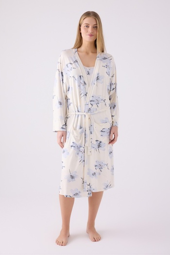 Pierre Cardin Cream Colored Double Pajama Set - Single Jersey Rotation
