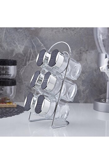 Home Box Karl 7-Piece Spice Jar Set with Rack