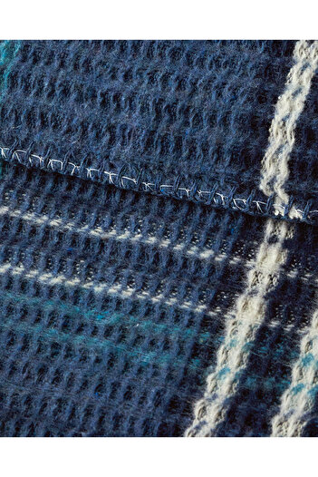 English Home Pătură dublă Scotch Waffle Plaid 180x220 Cm Albastru