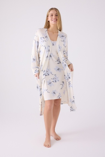 Pierre Cardin Cream Colored Double Pajama Set - Single Jersey Rotation