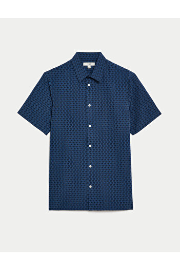 Marks & Spencer Regular Fit Kısa Kollu Desenli Gömlek