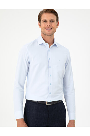 Pierre Cardin Açık Mavi Slim Fit Uzun Kollu Gömlek 50296573-VR003