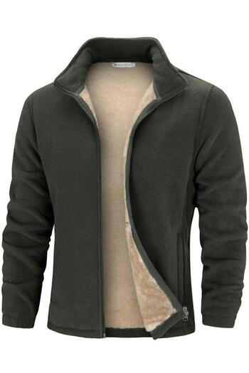 GHASSY CO. Ανδρικό Fleece Jacket - Ultra Heat, βελούδινη επένδυση, τσέπες και πλήρες φερμουάρ