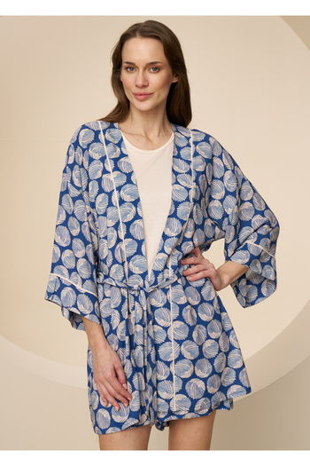 CAROLINE 3-Piece Morning Set with Shorts Pockets