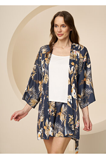CAROLINE 3-Piece Morning Set with Shorts Pockets