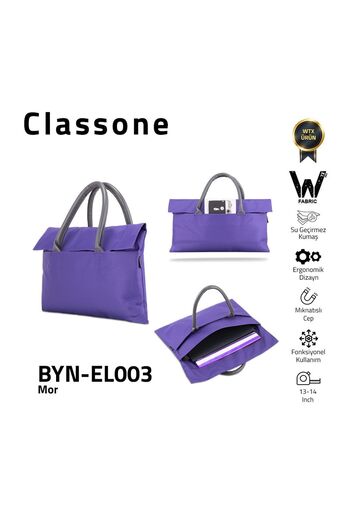 Classone 13-14 Inch Laptop, MacBook Air, Notebook Handbag - Waterproof Fabric, Purple Tote Bag