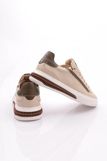 DGN Erkek Bağcıklı Sneakers Ayakkabı Bej 68553617