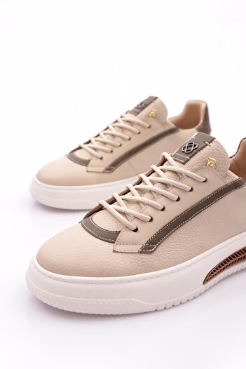 DGN Erkek Bağcıklı Sneakers Ayakkabı Bej 68553617