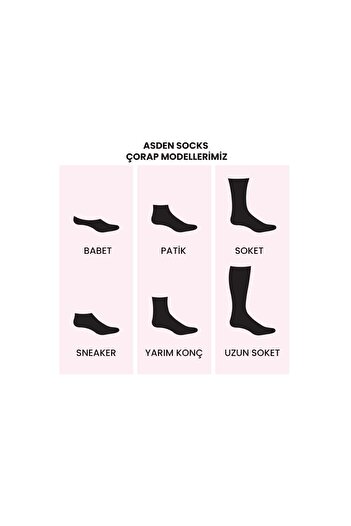 ASDEN Bambu Kadın Patik Çorap 6 Siyah 6 Beyaz, Dikişsiz, Soft Yıkamalı