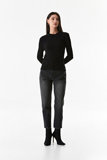Fulla Moda Corded Crew Neck Knitwear Sweater