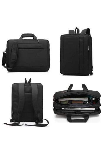 Go Veform Servietă multifuncțională și rucsac cu compartiment pentru laptop de 15,6 inchi, negru CB-5501