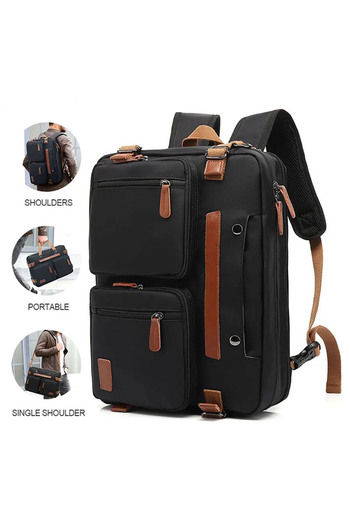 Go Veform Black Compartment Briefcase and Backpack for 15.6 Inch Laptop 10001 - Multifunctional