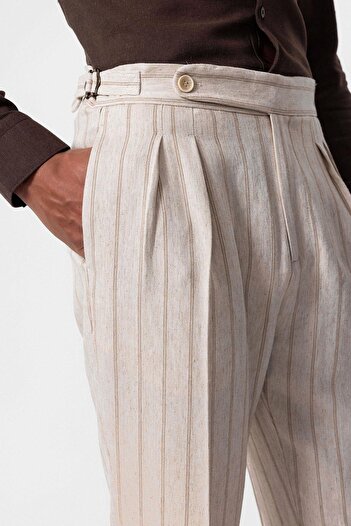 Antioch High Waist Mink Linen Men's Trousers
