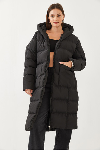 Bianco Lucci Dámská oversize bunda Puffer s kapucí a kapsami 3701 60351016
