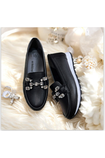 Lion Orthopedy Patterned Daily Rhinestoned Ballet Flats
