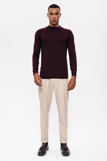 Antioch Plum Half-Necked Men's Knitwear