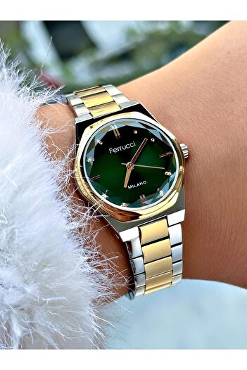 Ferrucci Gold - Silver Color Steel Band Women's Wrist Watch 03378