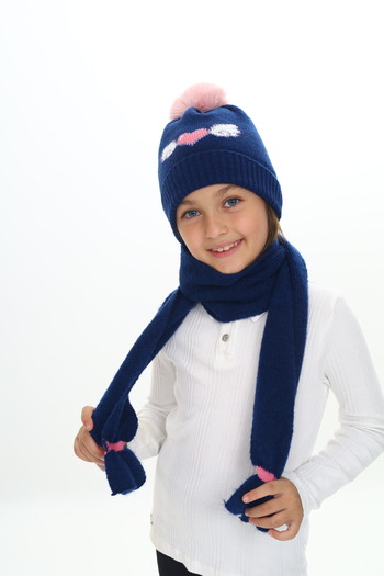 Sevimli Girl's Beret Scarf Set 4-10 Years