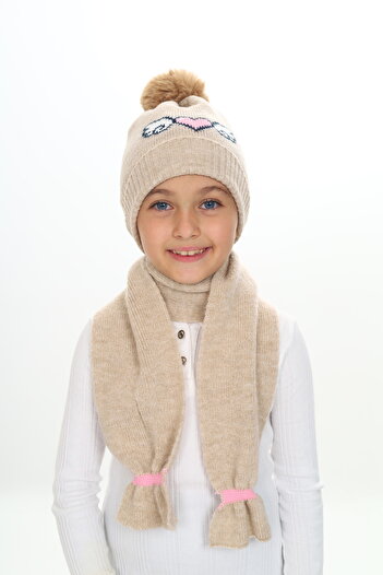 Sevimli Girl's Beret Scarf Set 4-10 Years