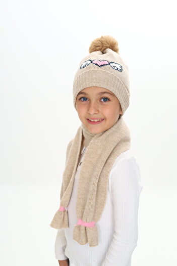 Sevimli Girl's Beret Scarf Set 4-10 Years