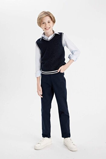 DeFacto Boy's Canvas Trousers U3254A6/Nv253 Navy
