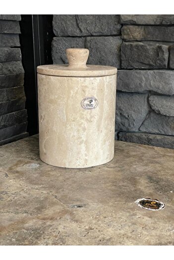 Polen Stone Traverten Doğal Taş Dekoratif Çok Amaçlı Kutu 16X19CM