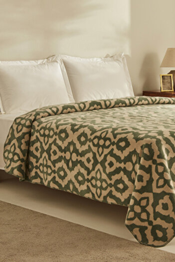 Karaca Home Rina Green Single Cotton Blanket