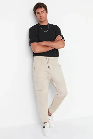 Trendyol Collection Ανδρικό πέτρινο ελαστικό παντελόνι Cargo Pocket Pocket - TMNAW20EA0072