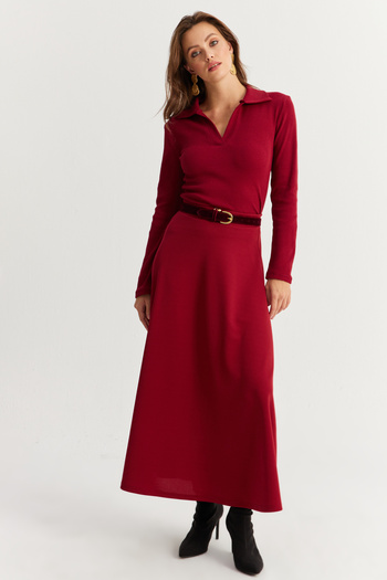 Cool & Sexy Claret Red Women's Bell Skirt - Lon3005