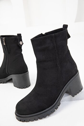 SOHO Μαύρα σουέτ γυναικείες μπότες - 19834 Model Bootie