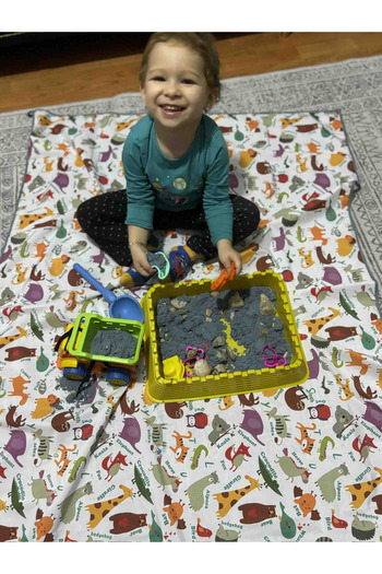 yorni Zoo, 145X150 cm Waterproof, Floor/Table Cover, for Activity, Dining and Play, Eco-Friendly