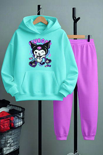 MYADA Kuromi Printed Bottom Top Tracksuit Set 22157