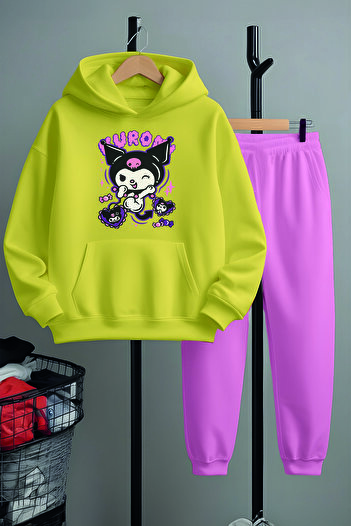 MYADA Kuromi Printed Bottom Top Tracksuit Set 22157