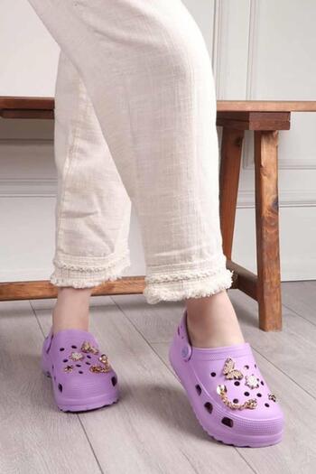 rekorsport Women's High-Sole and Rhinestone Slippers - Comfort Daily Shoes for Sea, Pool, Sabo, Doctor, Nurse and Hospital