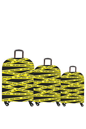 MY SARACİYE (My # 31 Yellow Strips) Case Set for Suitcases (Cabin, Medium and Large)