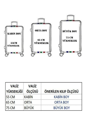 MY SARACİYE (My # 69 Gray Vosvos) Case Set for Suitcases (Cabin, Medium and Large)