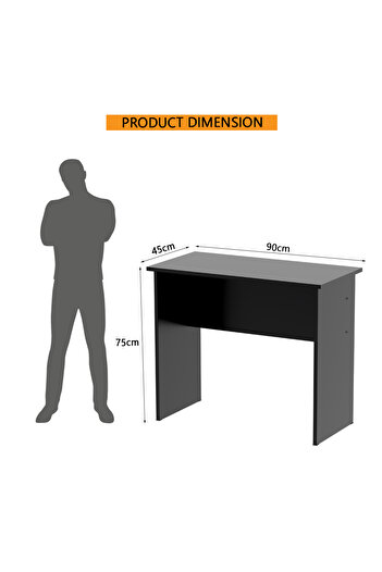 Mahmayi Modern MP1 Study Table 90x45 Plain Desk, Executive Desk, Computer Workstation Black