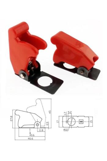 Site Hırdavat Toggle Switch Safety Cover Red 12mm Diameter Ic-161b